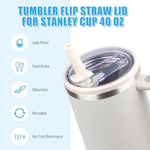 Stanley Cup ile Uyumlu 40 Oz Tumbler Flip Hasır Kapak Stanley Cup Quencher ile Uyumlu 40 oz Tumbler Bardak Kapağı (Krem Beyaz, 1 Paket)