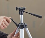 Stanley Fotostativ, alüminyum, üç Gleitfuesse, sütun (44 cm ila 140 cm, 1/4 inç dişli, platform eğilebilir) 1 – 77 – 201