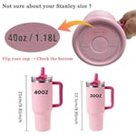 Stanley H2.0 Quencher için 40oz Kapaklı Hasır Sızdırmaz Kapak, Stanley Bardak Aksesuarları ProTour için 2 Paket Bardak Kapağı Yedek Dökülmeye Dayanıklı Hasır Kapak (Siyah, Hafif Nektarin)