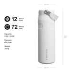 STANLEY IceFlow™ Aerolight™ Flip Straw 2.0 Pipetli Termos Su Şişesi 0.7 Litre - Beyaz (Frost) | Paslanmaz Çelik