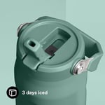 STANLEY IceFlow™ Aerolight™ Flip Straw 2.0 Pipetli Termos Su Şişesi 0.7 Litre - Yeşil (Shale) | Paslanmaz Çelik