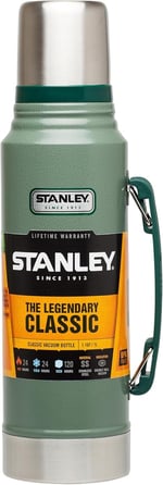 Stanley Klasik Vakumlu Paslanmaz Çelik Termos, Yeşil, 1 L, Çift Duvar Yalıtımı, Makinede Yıkanabilir, 11.7W x 35.8H cm