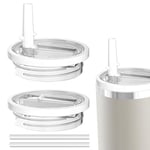 Stanley Quencher fincan için 2 Paket 40 oz Tumbler Flip Straw Kapak Yedek takım, sızdırmaz ve dökülmeye dayanıklı bardak kapağı, Stanley 40 oz bardak için uygun Tumbler Cover (Beyaz)