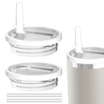 Stanley Quencher fincan için 2 Paket 40 oz Tumbler Flip Straw Kapak Yedek takım, sızdırmaz ve dökülmeye dayanıklı bardak kapağı, Stanley 40 oz bardak için uygun Tumbler Cover (Beyaz)