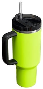 Stanley Quencher H2.0 FlowState Paslanmaz Çelik Vakum Yalıtımlı Bardak Kapaklı ve Pipetli Su, Buzlu Çay veya Kahve, Smoothie ve Daha Fazlası için, Neon Sarı, 40 oz