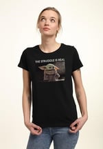 Star Wars The Mandalorian - Baby Yoda Meme Bisiklet Yaka T-Shirt Tişört Kadın