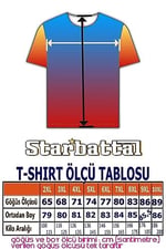 Starbattal Büyük Beden Sıfır Yaka Tişört Butterfly 23107 Marin