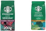 Starbucks Dark Caffè Verona Öğütülmüş Kahve 200 g ve Starbucks Single-Origin Colombia Öğütülmüş Kahve 200 g