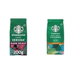Starbucks Dark Caffè Verona Öğütülmüş Kahve 200 g ve Starbucks Single-Origin Colombia Öğütülmüş Kahve 200 g