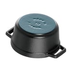 STAUB 40500-101-0 Mini Güveç, yuvarlak kapaklı 10 cm, 0,25 L, indüksiyona uygun, mat siyah emaye kap içi, siyah