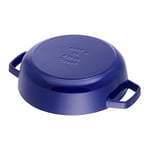Staub Braisers Chistera Yağmur Efektli Kapaklı Döküm Tencere, Mavi - Bedenler: 28 cm, 24 cm, 3.7 L, 33 x 31 x 9.5 cm