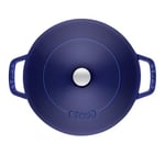 Staub Braisers Chistera Yağmur Efektli Kapaklı Döküm Tencere, Mavi - Bedenler: 28 cm, 24 cm, 3.7 L, 33 x 31 x 9.5 cm