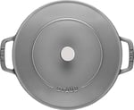 Staub Chistera Yağmur Efektli Kapaklı Döküm Tencere, Gri, 24 cm - Bedenler: 24 cm, 28 cm