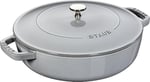 Staub Chistera Yağmur Efektli Kapaklı Döküm Tencere, Gri, 24 cm - Bedenler: 24 cm, 28 cm