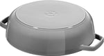 Staub Chistera Yağmur Efektli Kapaklı Döküm Tencere, Gri, 24 cm - Bedenler: 24 cm, 28 cm