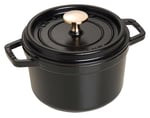 STAUB Dökme Demir Kızartma Tavası/Güveç, Yuvarlak 16 cm, 1,2 L, Siyah
