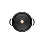 STAUB Dökme Demir Kızartma Tavası/Güveç, Yuvarlak 16 cm, 1,2 L, Siyah