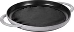 Staub Grill Pans Çift Kulplu Döküm Izgara Tava, Gri - Bedenler: 30 cm, 39 x 5.5 x 4.03 cm