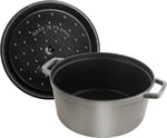 Staub La Cocotte Döküm Tencere, Gri, 8.35 Litre - Bedenler: 24 cm, 30 cm
