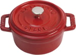 Staub Mini Cocotte, İndüksiyonlu, Dökme Demir, Kiraz Kırmızısı, 10 cm, 13 x 10 x 7 cm, 1 adet