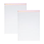 Steel Mill & Co İş için Büyük Çizgili Not Defterleri, Padfolios için Yazı Pedleri 8,5 x 11, Sevimli Pano Folyo Dolum Paketi 2, Pembe