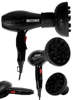Steiner Alman 3800 Watt Professional Saç Kurutma Makinesi AC Motor Fön Makinesi + Difüzör Başlık + 2 Adet Düz Başlık