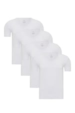 Steve Wolls Erkek Beyaz 4’Lü V Yaka Bambu T-Shirt - 33602