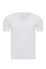Steve Wolls Erkek Beyaz 4’Lü V Yaka Bambu T-Shirt - 33602