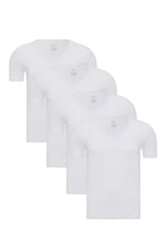 Steve Wolls Erkek Beyaz 4’Lü V Yaka Bambu T-Shirt - 33602