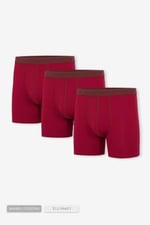 Steve Wolls Erkek Bordo 3’Lü Uzun Paça Bambu Boxer - 25201
