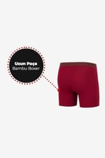 Steve Wolls Erkek Bordo 3’Lü Uzun Paça Bambu Boxer - 25201