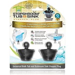 StopShroom Küvet 2'li Paket Küvet ve Banyo Lavabo Süzgeçleri için Evrensel Durdurucu, Siyah Fiş 2pk, 2 Adet