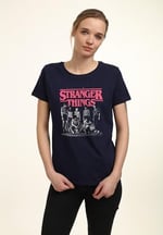 Stranger Things Bisiklet Yaka Tişört Kadın