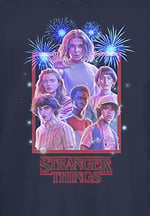 Stranger Things Ekip Fotoğrafı Bisiklet Yaka Tişört Kadın