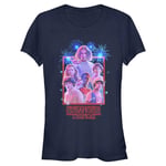 Stranger Things Ekip Fotoğrafı Bisiklet Yaka Tişört Kadın