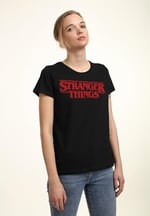 Stranger Things - Stranger Things Yazılı Bisiklet Yaka Tişört Kadın