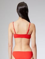 Straplez Bikini Üstü Çıkarılabilir Askılı Dokulu Kaplı