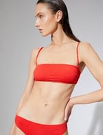 Straplez Bikini Üstü Çıkarılabilir Askılı Dokulu Kaplı