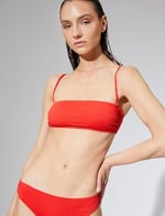 Straplez Bikini Üstü Çıkarılabilir Askılı Dokulu Kaplı