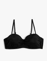 Straplez Bikini Üstü Kaplı Drape Detaylı