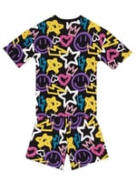 Street Style Kız Çocuk T-shirt Şort Takım