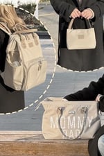 Stylo 3'lü Set Anne Bebek Bakım Sırt Çantası & Urban Anne Bebek Omuz Çantası ve Termos Çanta