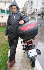 Su geçirmez Hafif Kurye Yağmurluğu Pantalon Mont Elbise üzerine giyilen Alt Üst Motorcu Yağmurluk