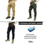 Su-Rüzgar Geçirmez Haki Softshell Pantolon