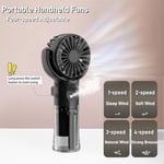 Su Sisi Spreyli Taşınabilir El Fan, 4 Hızlı USB Şarj Edilebilir Fanlar, Akülü Soğutma Sisi Fanı, Ofis Dış Mekan Seyahat Kamp için Kişisel Mini El Tipi Fan (Siyah)
