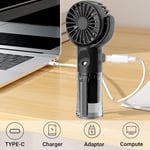 Su Sisi Spreyli Taşınabilir El Fan, 4 Hızlı USB Şarj Edilebilir Fanlar, Akülü Soğutma Sisi Fanı, Ofis Dış Mekan Seyahat Kamp için Kişisel Mini El Tipi Fan (Siyah)
