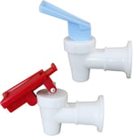 Su Soğutucu Musluk 2 ADET Beyaz Plastik Su Soğutucu Musluklar Yeniden Kullanılabilir Musluk Sızdırmaz Su İçecek Kolu Dökme Valfi Su Tabağı Su Musluğu Mavi ve Kırmızı (Kırmızı Güvenlik Kilidi)