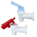 Su Soğutucu Musluk 2 ADET Beyaz Plastik Su Soğutucu Musluklar Yeniden Kullanılabilir Musluk Sızdırmaz Su İçecek Kolu Dökme Valfi Su Tabağı Su Musluğu Mavi ve Kırmızı (Kırmızı Güvenlik Kilidi)