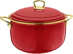 Sultan Emaye Kapaklı Yoğurt Tenceresi 22cm, 5 Litre, Kırmızı