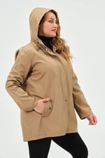 SUMRU MEVSİMLİK BÜYÜK BEDEN KADIN POLYESTER KADIN TRENÇKOT MONT